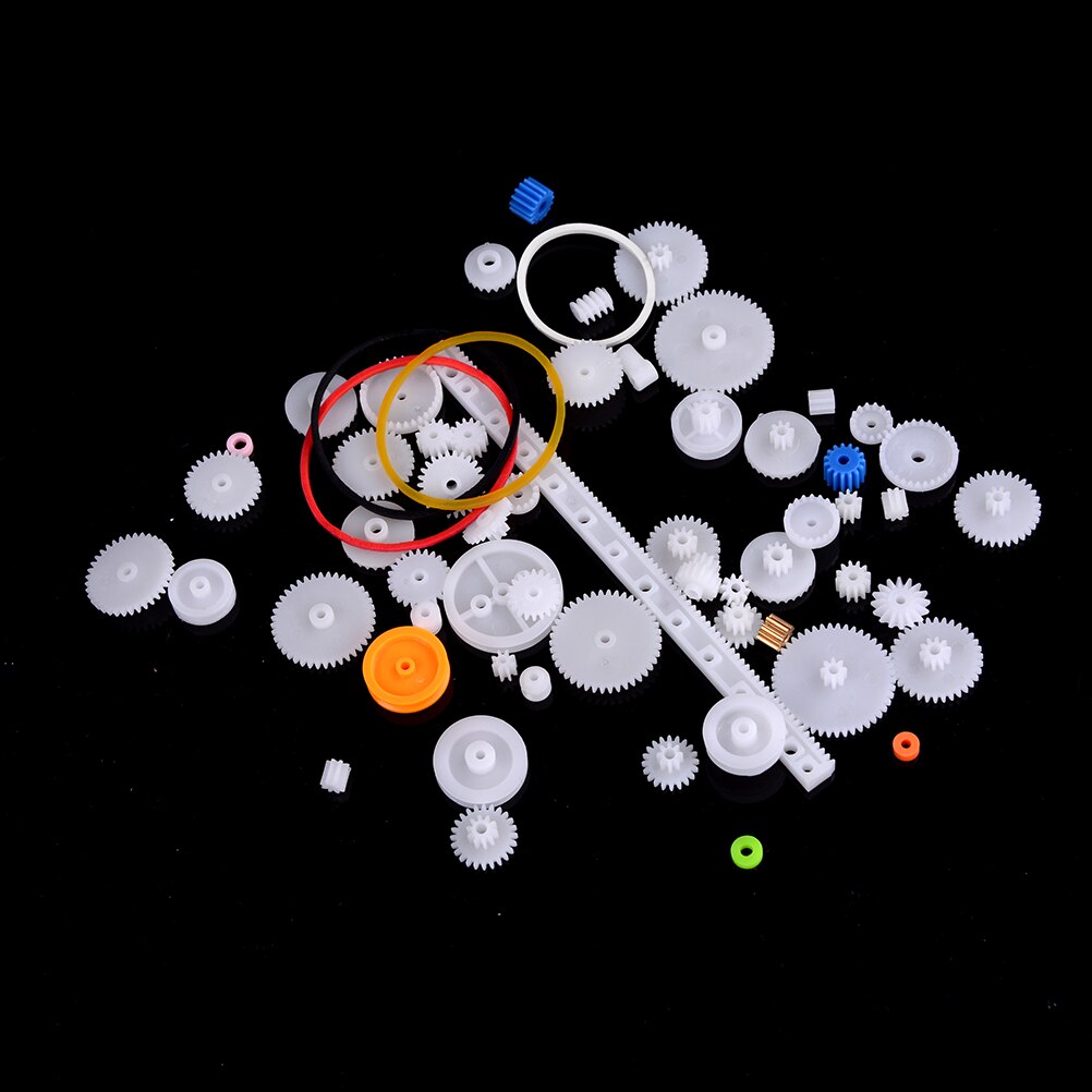 Plastic Gear Set DIY Rack Pulley Belt Worm Single Double Gears 60 Pcs/set