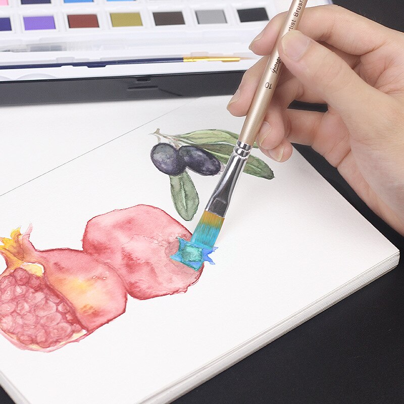 Acuarela pintura gouache cepillo de nylon de pelo 5 palos arte juego de bolígrafos para pintar estudiante de arte material de pintura material