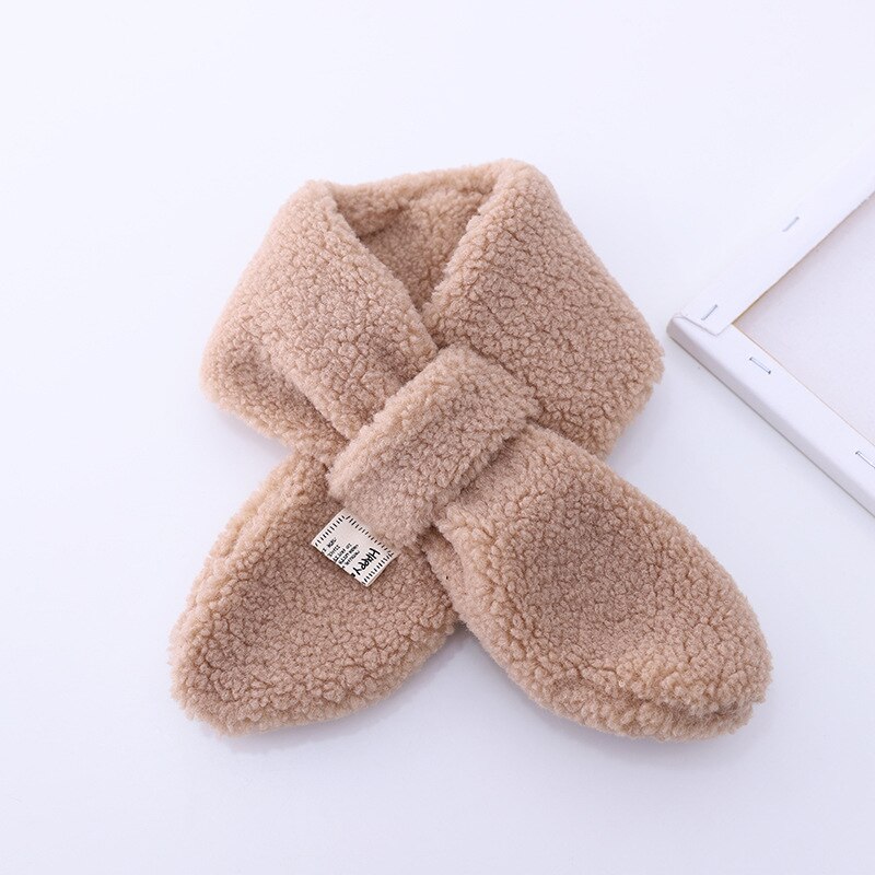 Girl's hat autumn winter ear cap children's scarf hat set foreign style baby lamb cashmere love tie up hat kids hats: 15