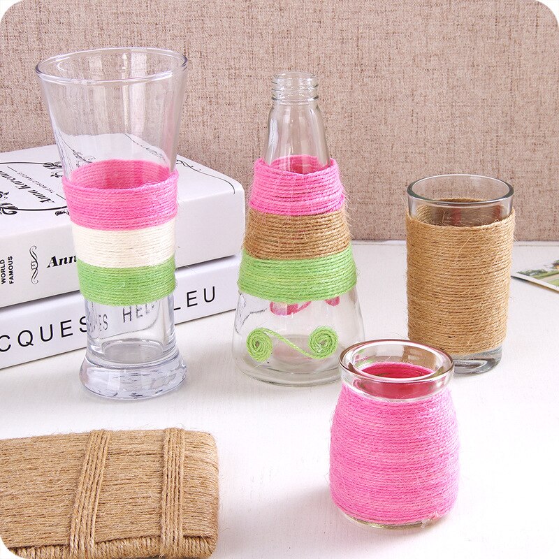 Corde de jute en chanvre 10 mètres, bricolage couture macramé fil de ficelle de couleur vase décoration Textile de maison artisanat fait à la main accessoires 1mm