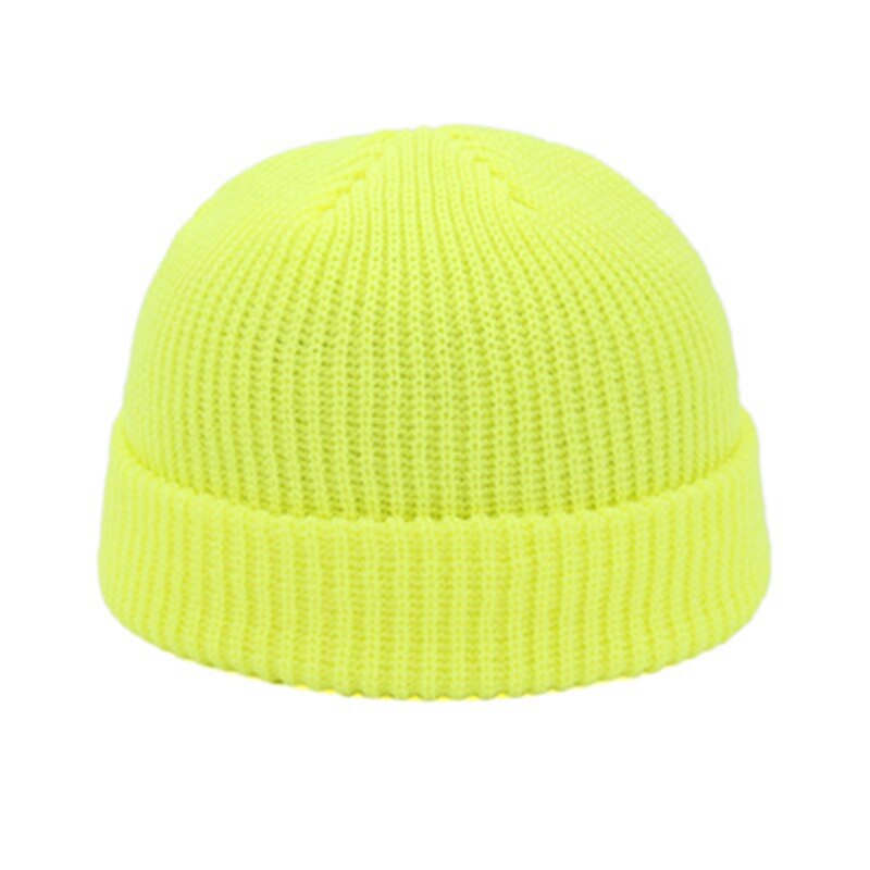 Vinter varme huer kvinde strikket hue kalot hip hop hat voksne mænd hue afslappet kort tråd elastiske unisex hatte: 8