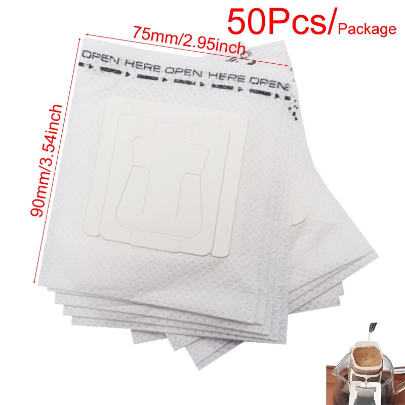 Cafetera de goteo de agua de vidrio para expreso, accesorio de café reutilizable con filtro de té, 200ml/400ml: 50 Pcs Filter Paper