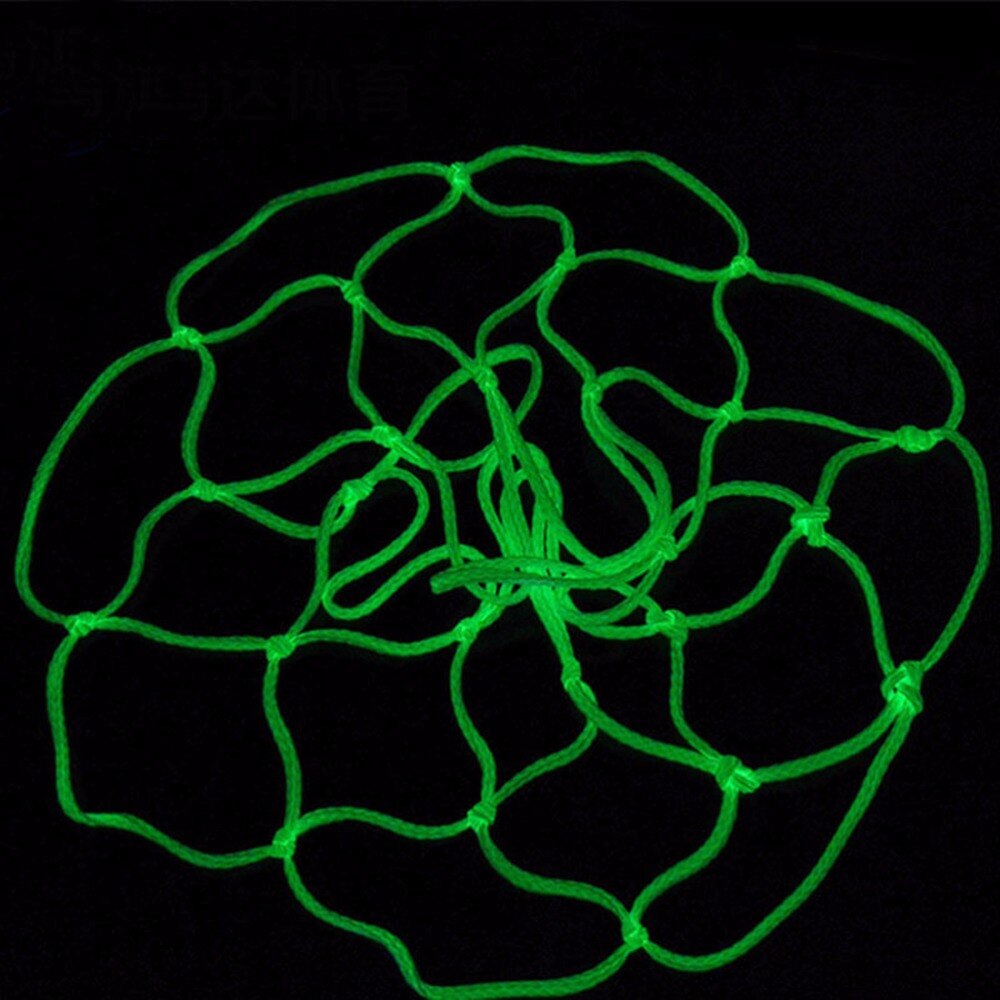 1PC Green Luminous Basketball Net Nylon Standard Basketball Hoop Net Backboard Rim Ball Mesh Glowing Light Shooting Training