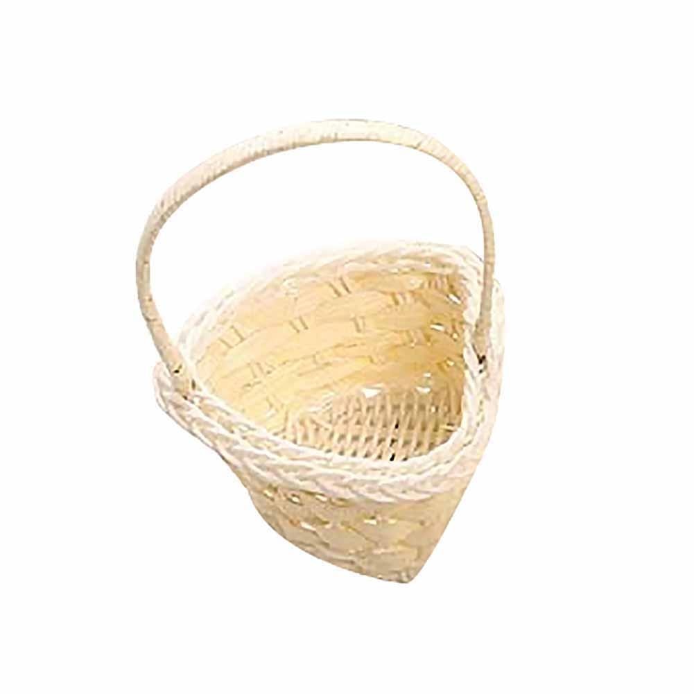 Hand Made Wicker Basket Wicker Flower Basket Shopping Storage Hamper and Handle Wooden Wicker Picnic Basket Fruit Basket