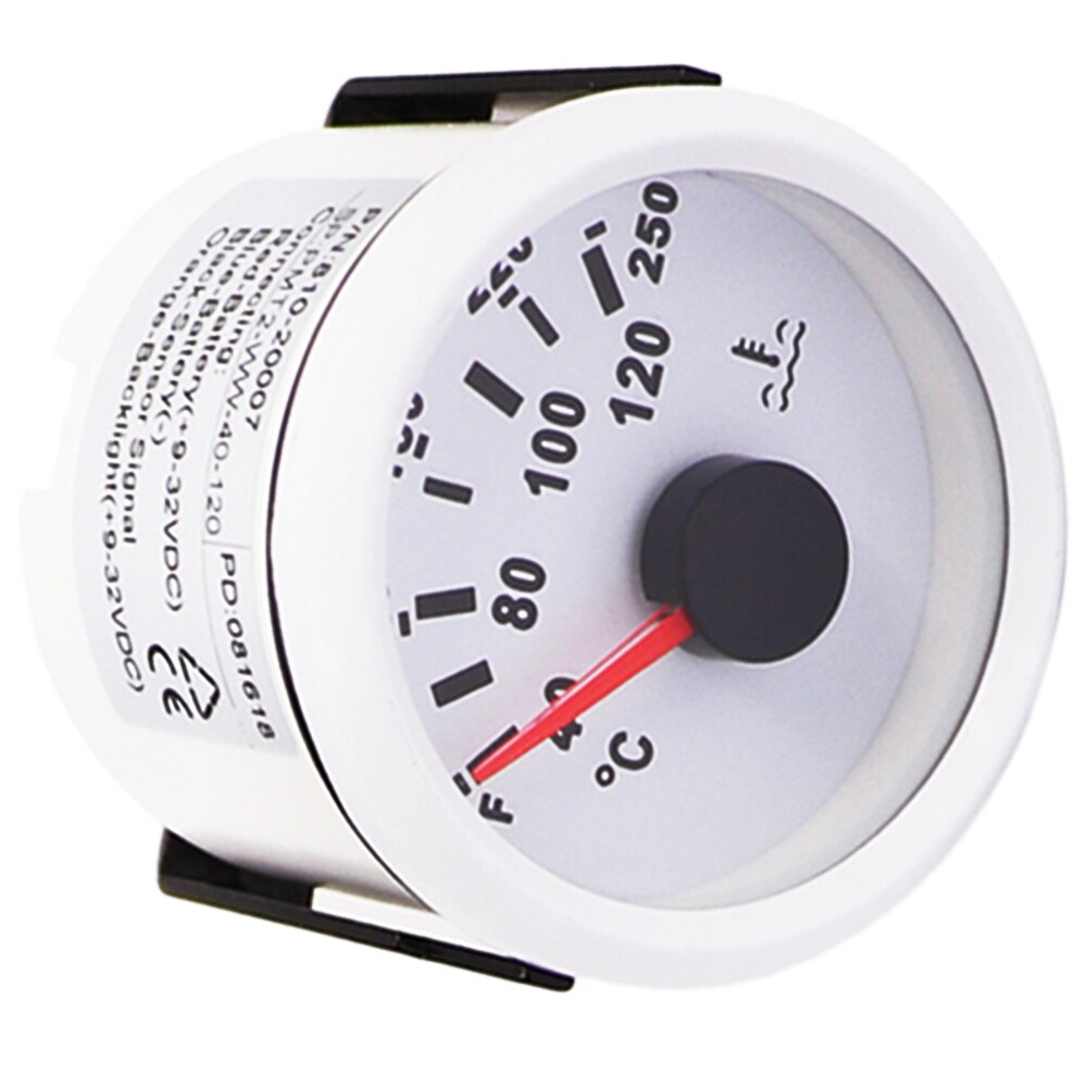2 &quot; 52mm marinemotorer vandtemperaturmåler temp meter hvid 40-120 grader til båd rv bil motorcykel lcd display måler