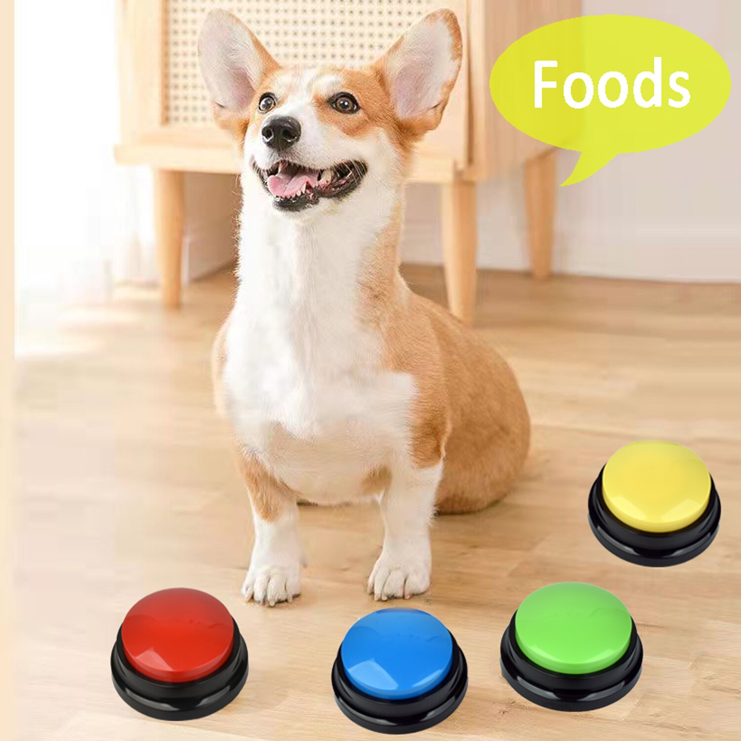 30 Second Record Playback Voice Button Communication Pet Training Buzzer Recordable Button for Dog Funny for Study Office