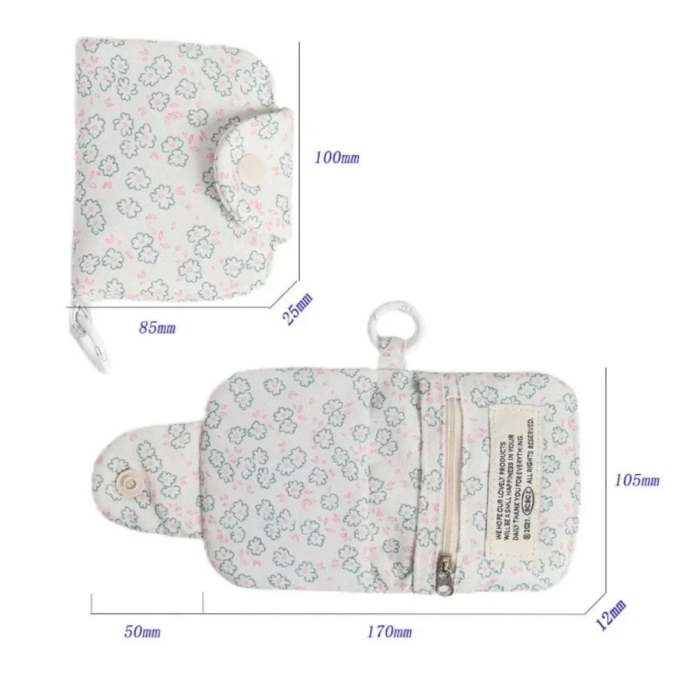 Cute Student Coin Purse Card Simplicity Floral Korean Wallet Card Holder for Girls Portable Cute Small Storage Bag