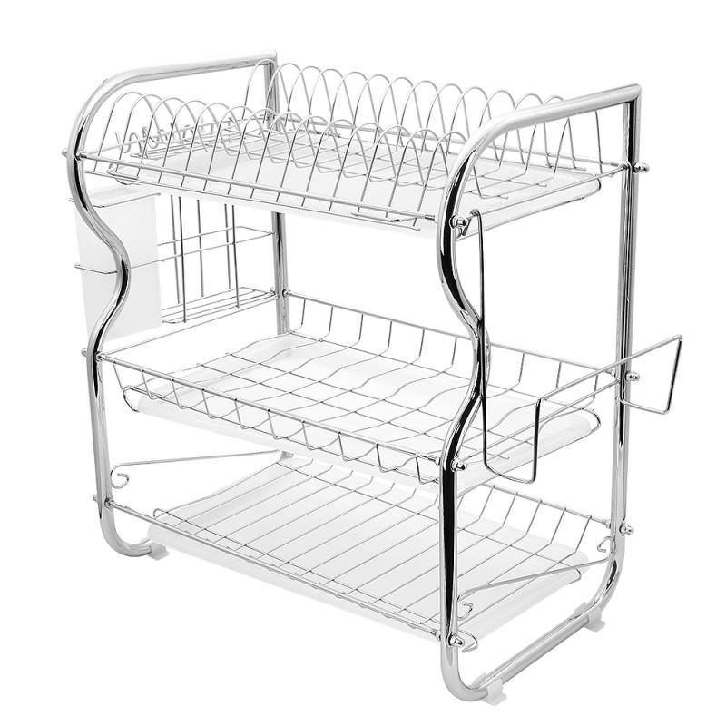 3 Layer Dish Drying Rack Holder Basket Stainless Home Washing Great Kitchen Sink Dish Drainer Drying Rack Organizer