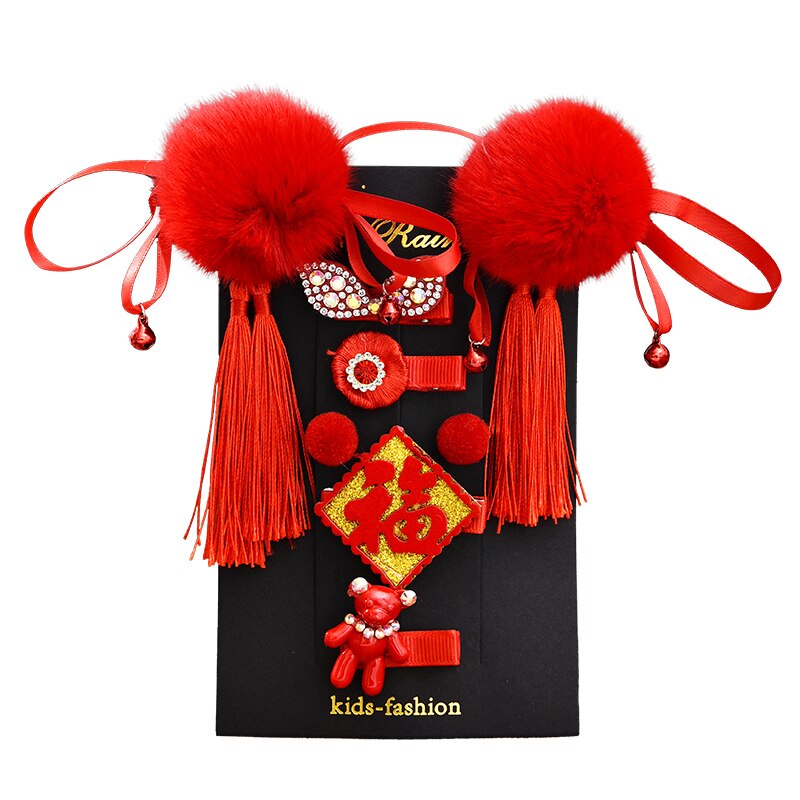 3/5/6 unids/set de horquillas de pelo con borlas de flores bonitas para niños, horquillas de pelo de piel sintética para niñas, horquillas, encantador para niños, accesorios para el cabello