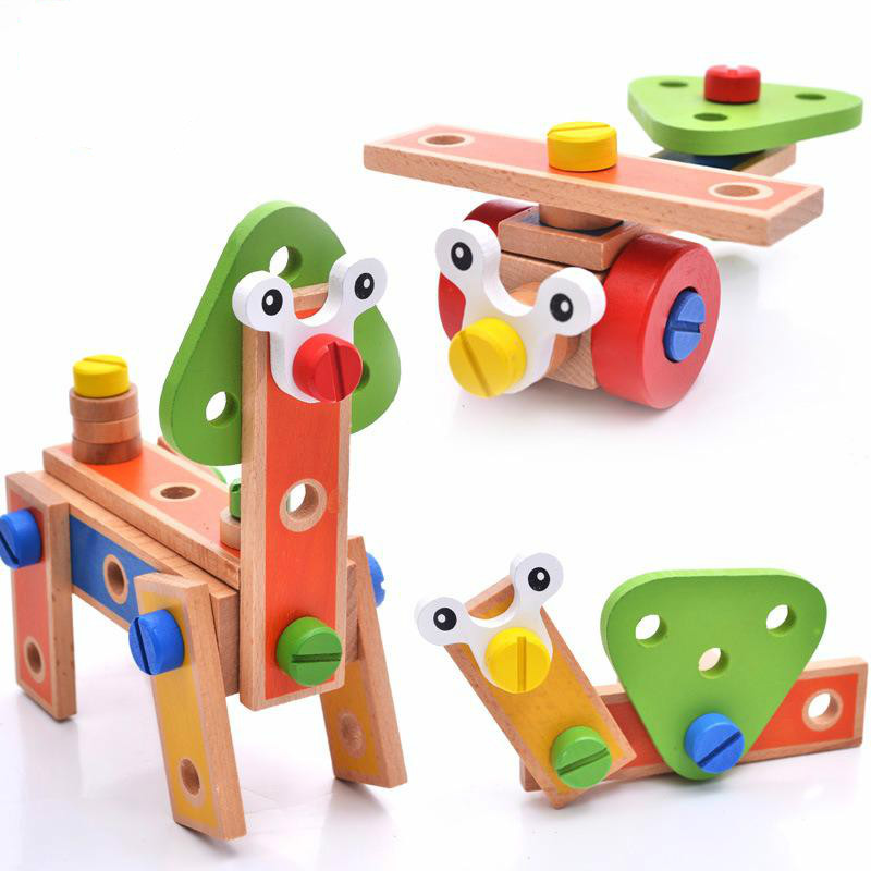 45 stk multifunktionel møtrik kombination børns aftagelige skrue drengens praktiske intelligens legetøj børnelegetøj drenge
