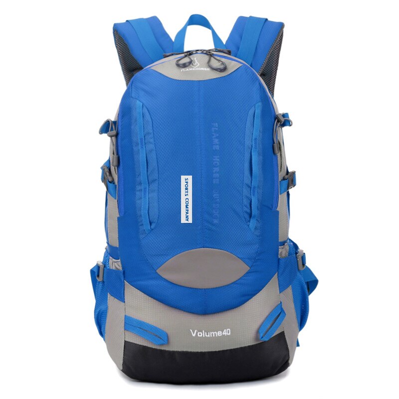 40l utomhus nylon vattentät bergsvandring ryggsäck klättring vandring camping ryggsäck för resor cykling ryggsäck sportväska: Blå färg
