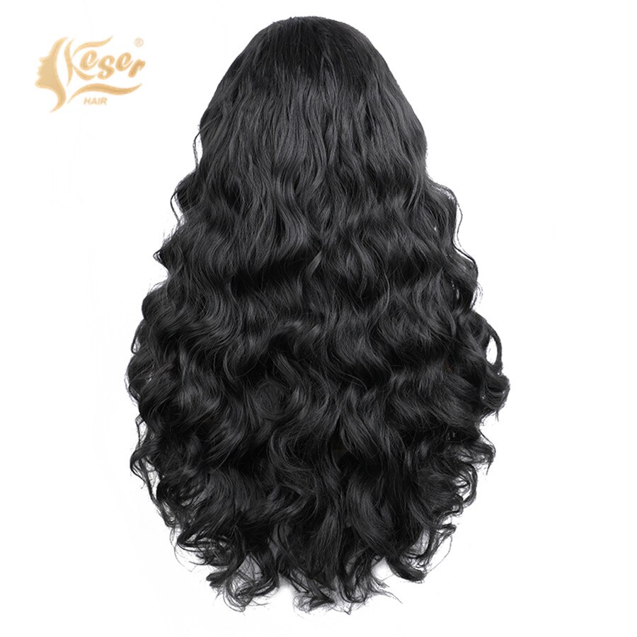 Keser Losse Golf Synthetische Lace Front Pruik Voor Zwarte Vrouwen Hittebestendige Haar Kant Frontale Pruiken Met Baby Haar Perruque cheveux