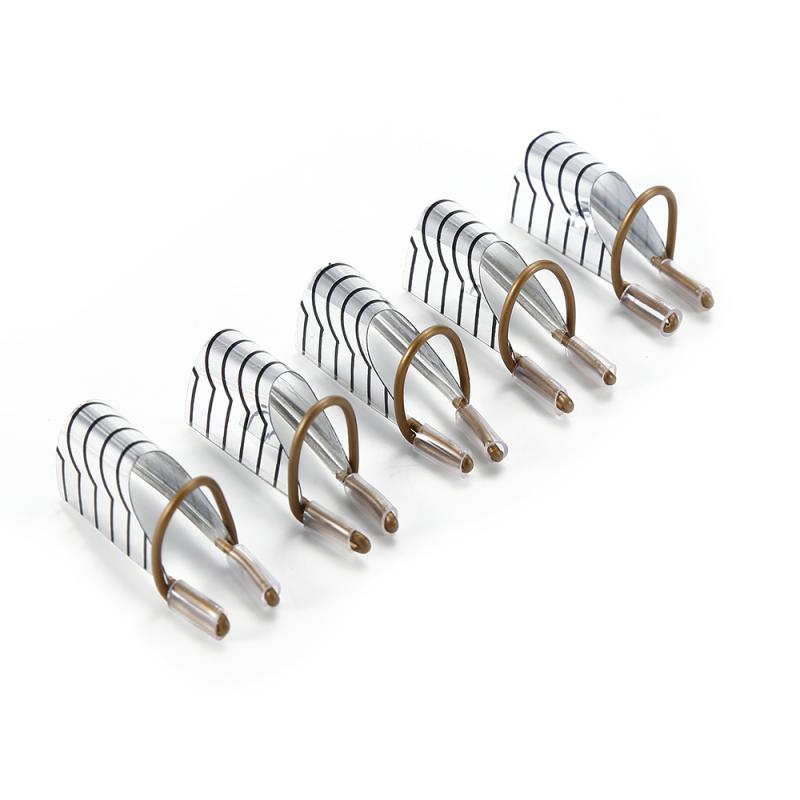 5Pcs/set Reusable UV Gel Acrylic Tip Women Aluminum Nail Art Extension Guide Form Stencil Manicure Finger Rest Tool Random Color