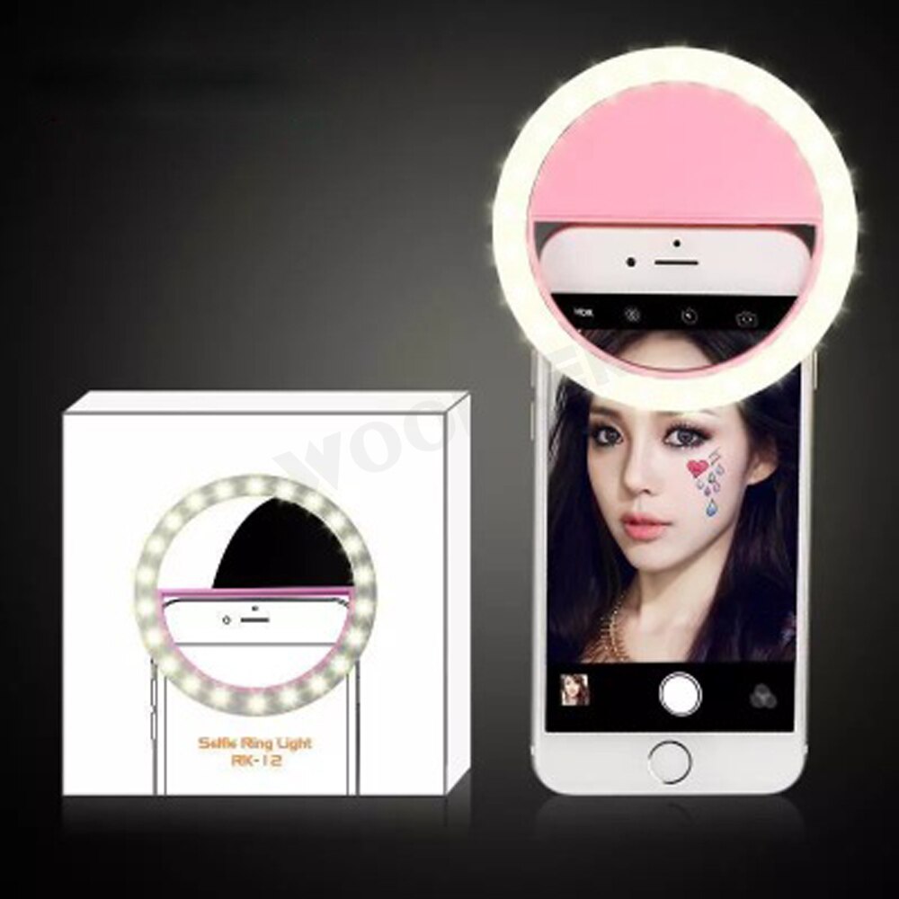 Universal Selfie Lamp Mobile Phone Lens Portable Flash Ring for iPhone Andriod Ring Light Selfie Fill Light Enhancing USB Charge