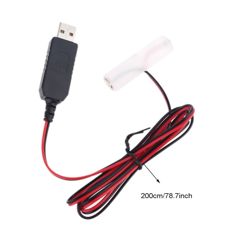 LR6 AA Battery Eliminator 2m USB Power Supply Cable Replace 1 to 4pcs AA Battery for Radio Electric Toy Clock LED Strip