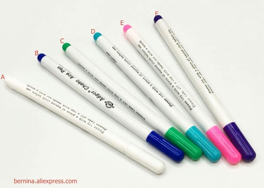 6 väriä ompelutyökalut lisävaruste ristipisto tilkkutäkki kirjonta kynä käsityö costura pyyhittävä kangas tussit kynäapila: D bule