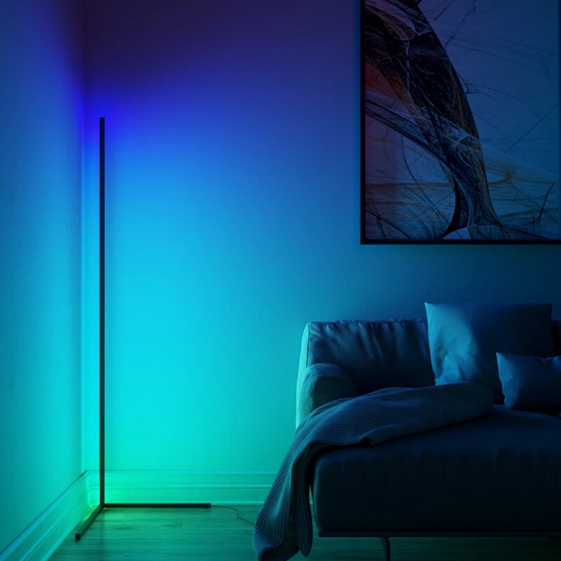 Lámpara Led de pie para esquina, Luz de suelo de dormitorio colorida, iluminación de Ambiente, decoración para el hogar, lámpara de pie de esquina
