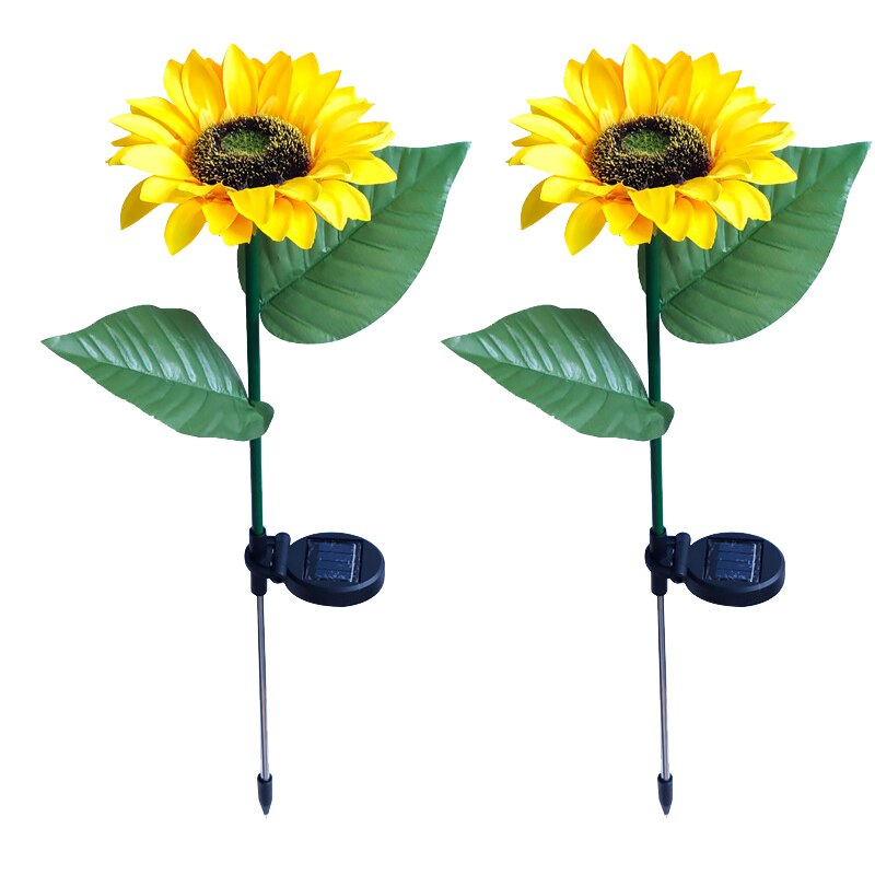 LED Solar Sunflower Flower Light Garden Solar Lighting Outdoor Garden Decoration Christmas Lights Outdoor Christmas Decorations: 2pc