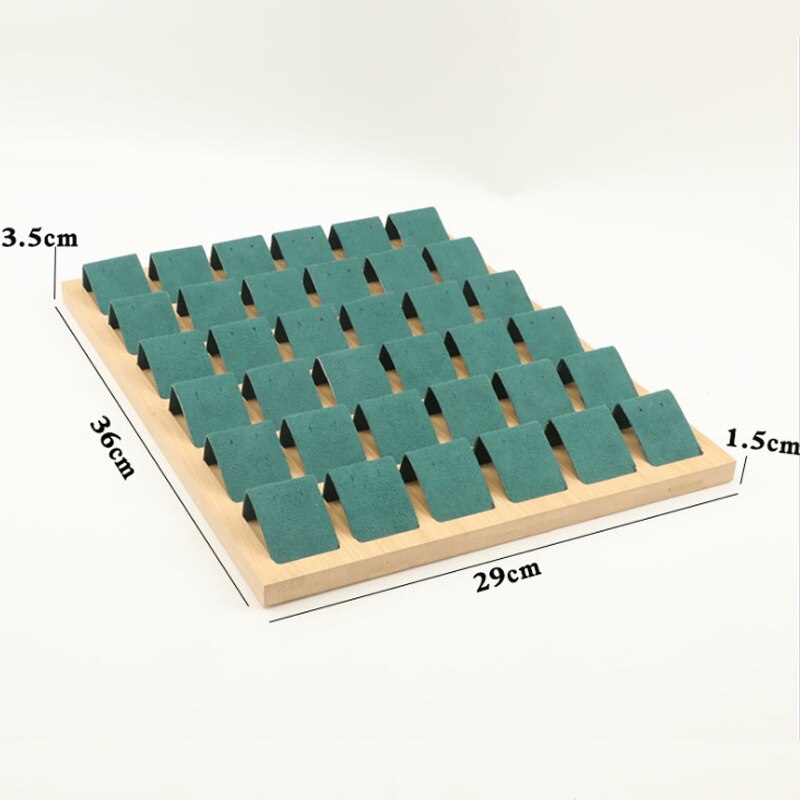 Drewniany schowek na kolczyki tacka na karty na akcesoria robić biżuterii wyświetlacz biżuteria pierścionek naszyjnik Organizer robić ekspozycji: 36 para