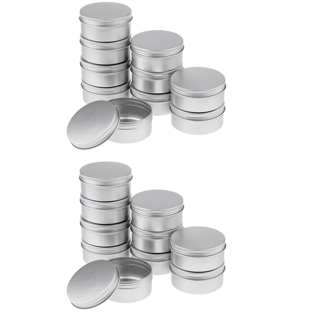 20 Stuks Aluminium Blikken Blikjes-Ronde Opslag Potten Schroef Deksels Metalen Blikken, Reizen Blikken Cosmetische Hervulbare Containers, 150 Ml