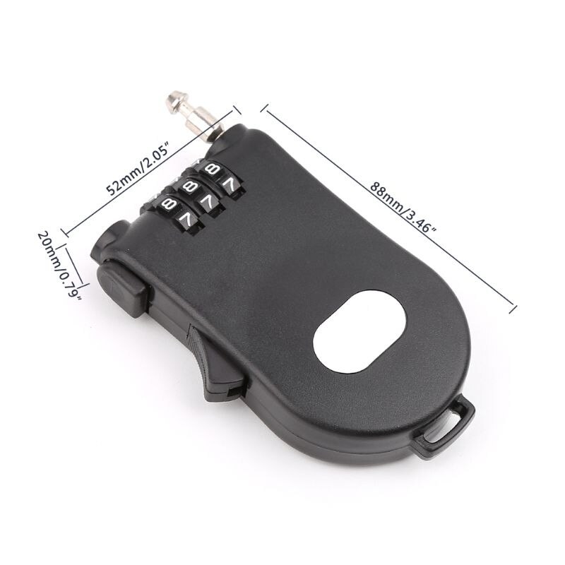 Retractable Wire Rope Password Lock Combination Coded Locker Outdoor Keyed Padlock