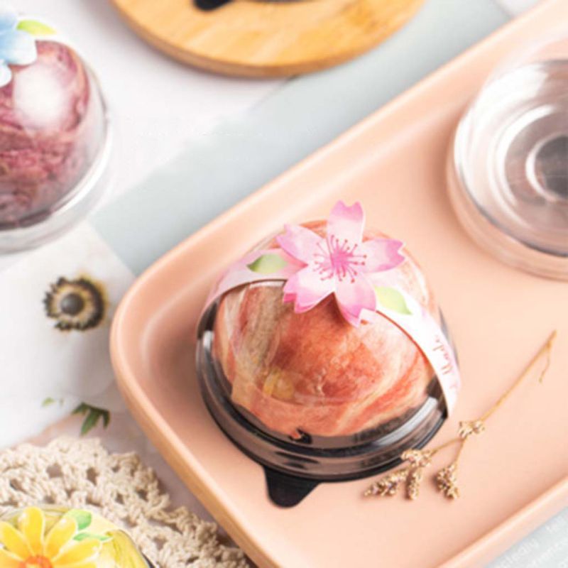 100x Flower Egg Yolk Crisp Pastry Seal Sticker Strip Mooncake Package Box Decor