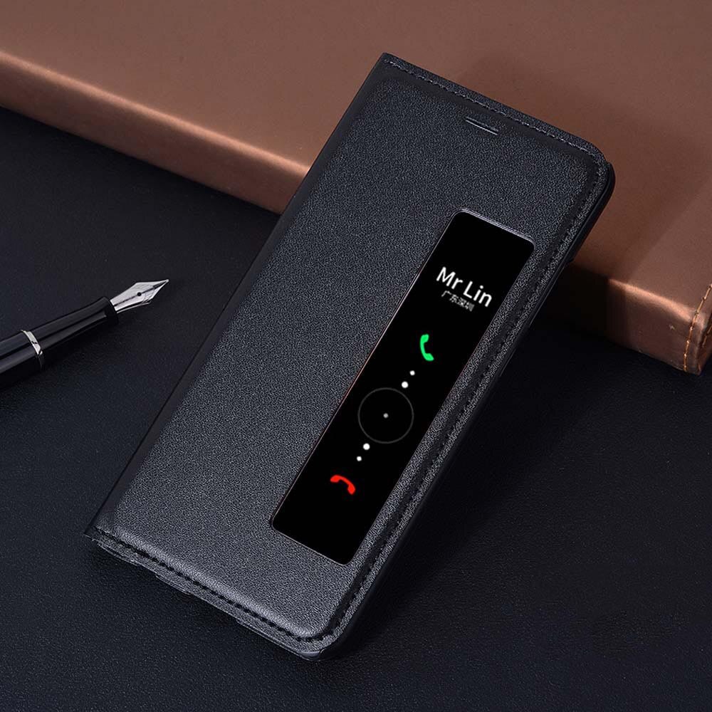 Flip Cover Leather Phone Case For Huawei P10 Plus P 10 Pro P10plus P10pro 10plus 10pro Shockproof Magnetic Smart View Case: For P10 / Black