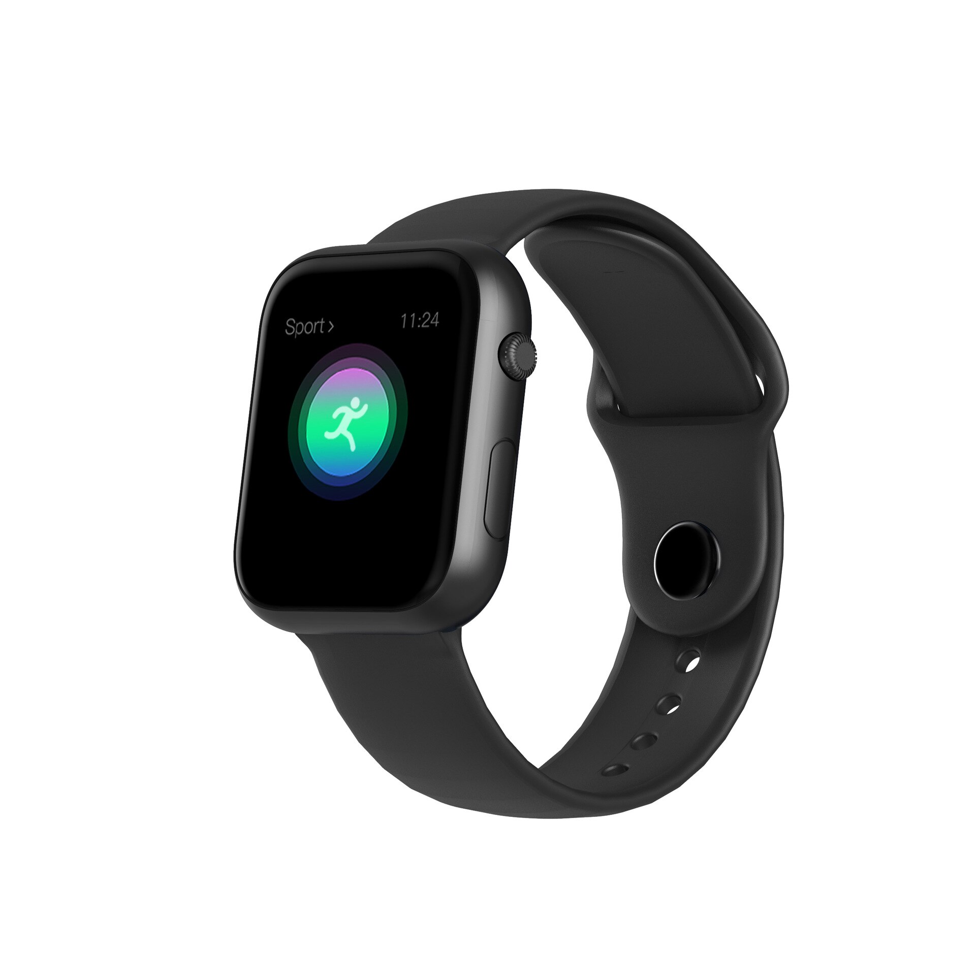 Pulsoximeter ecg smartwatch blodtryk opkaldspåmindelse unormal puls påmindelse søvnmonitor smart armbånd oxymeter: Sort silicagel