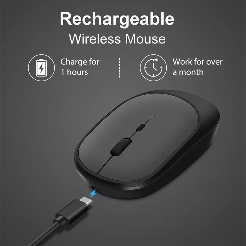 Xiaomi mouse sem fio bluetooth 2.4g, mouse silencioso ajustável dpi design ergonômico usb recarregável para jogos e escritório