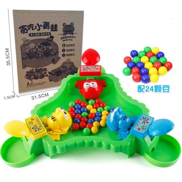 Intresting Toys Hungry Frog Eating Beans Games Family Party Parent Play Interactive Game For Children Stress Relief Toy: B for three people