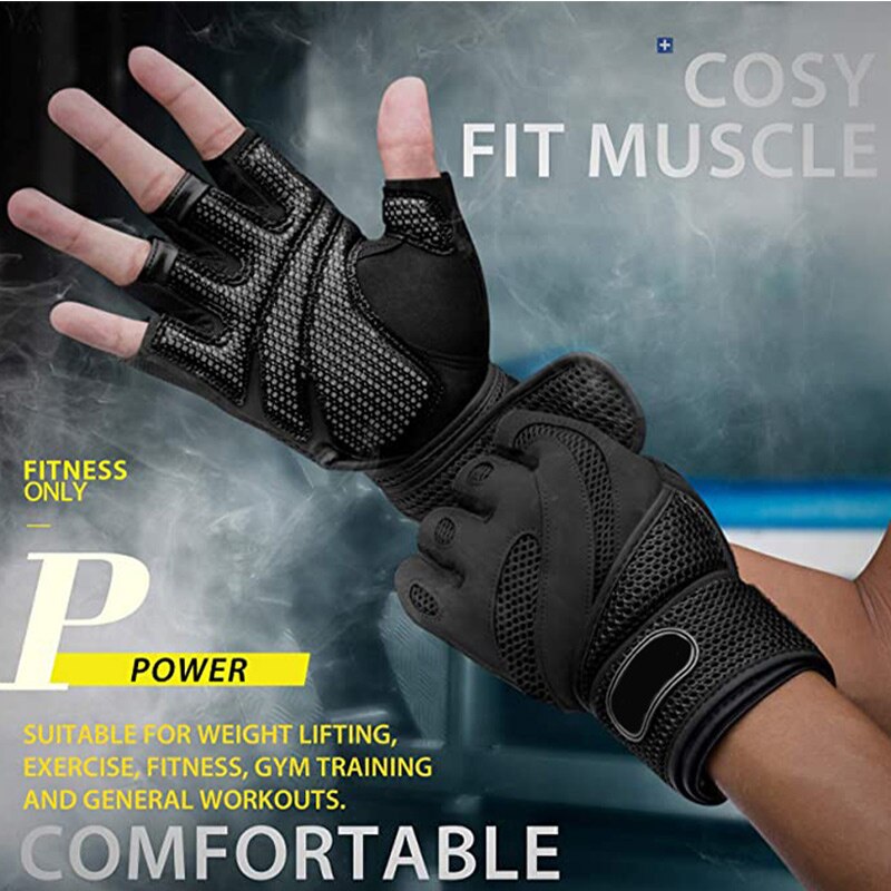 Fitness Gloves Men Women Half Finger Breathable Dumbbell Training Horizontal Bar Gym Palm Protection Enhance Grip