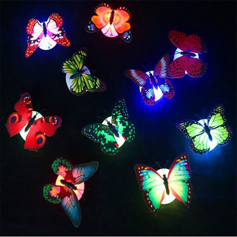 Nacht EIN Mit Waren Auf Dem Boden Ausgebreitet Für Lumineszenz Bunte Schmetterling Bunte Lumineszenz Schmetterling Paste