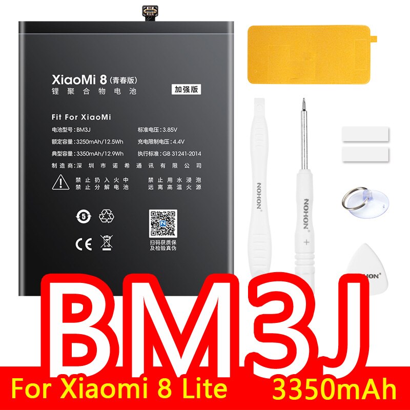 NOHON Batteria Per Xiao mi mi 5 mi 4C mi 6 mi 3 4 6X rosso mi nota 2 3 4 4X 5 BM35 BM22 BM36 BM3E BN31 BM45 BM46 BN41 BN43 BN45 Bateria: BM3J