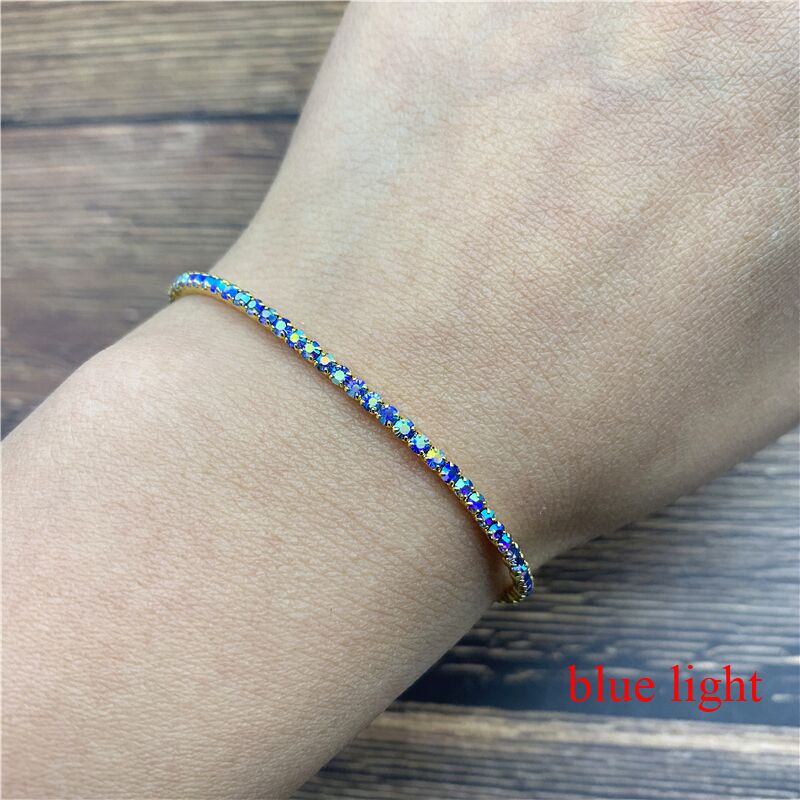 1 Pcs Rhinestone Bracelets Dainty Stacked Bracelets Elastic Bracelets for Women Bracelets: Blue light