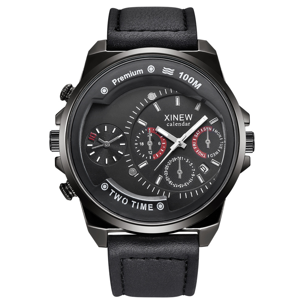 UTHAI CE100 Men's Watch Belt Quartz Men's Sports Watch: black