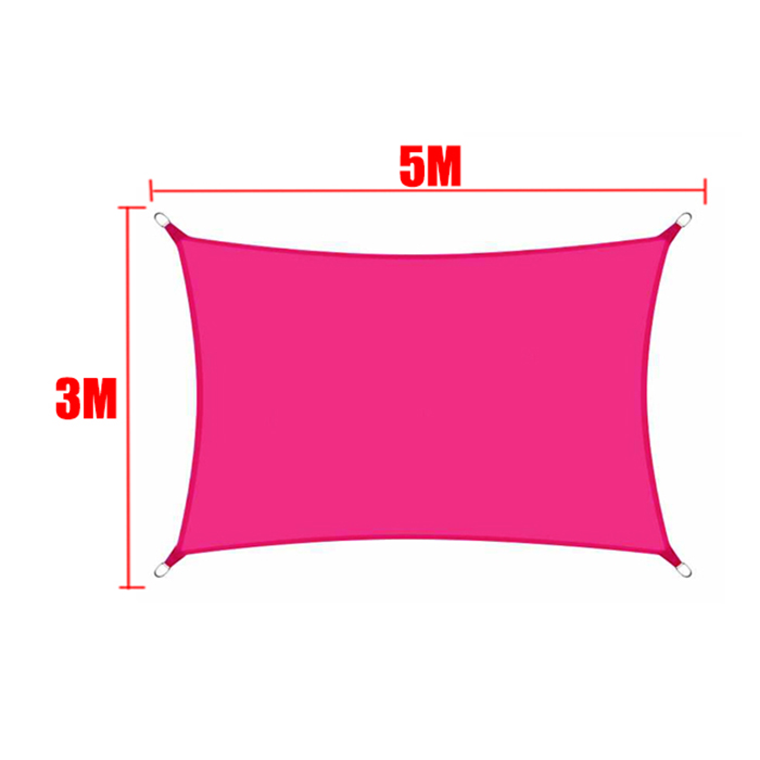 Voile pare-soleil étanche Rose rouge 420D carré Rectangle Triangle jardin terrasse auvent piscine ombre Camp randonnée cour auvent: MULTI