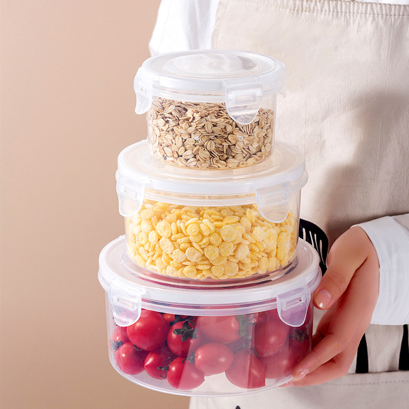 Food Storage Container Kitchen Storage Box PP Fresh-keeping Storage Organizer Refrigerator with Lid Transparent Sealed Cans