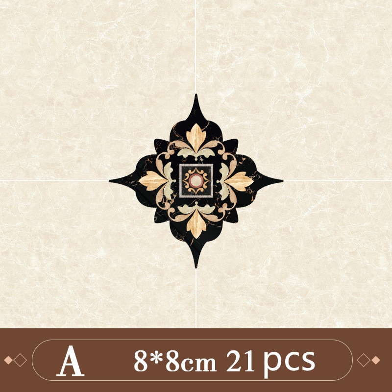 21pcs Self Adhesive PVC Ceramic Tile Stickers Waterproof Wall Sticker Art Diagonal Floor Stickers Kitchen Decorative Sticker