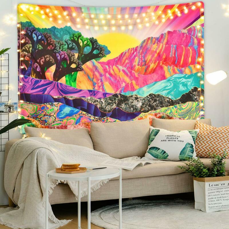 Psychedelic Tapestry Trippy Art Silk Fabric Poster Print Abstract Pictures for Living Room Bed Room Wall Picture Home Decor