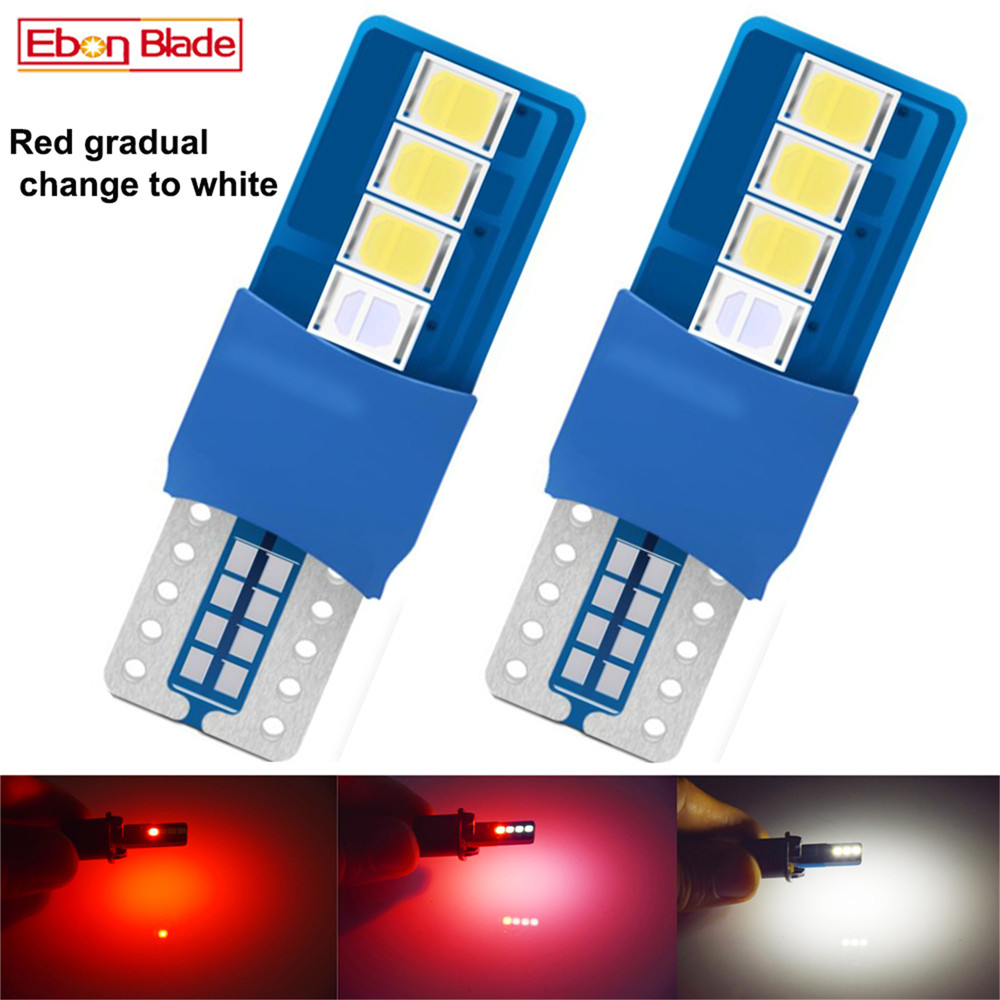 Bombilla LED T10 5W5 para coche, cambio de Color azul a blanco, W5W 194 168, luz de lectura de mapa de cúpula Interior 3030 8SMD, lámpara de estilo automático de 12V, 1 par: Azul