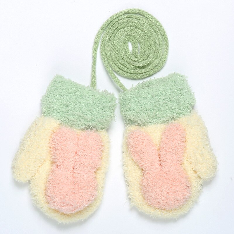 0-2 Jaar Jongens Meisjes Baby Handschoenen Mitten Voor Kinderen Kinderen Wanten Winter Wol Gebreide Handschoenen Kids Warm touw Baby Wanten