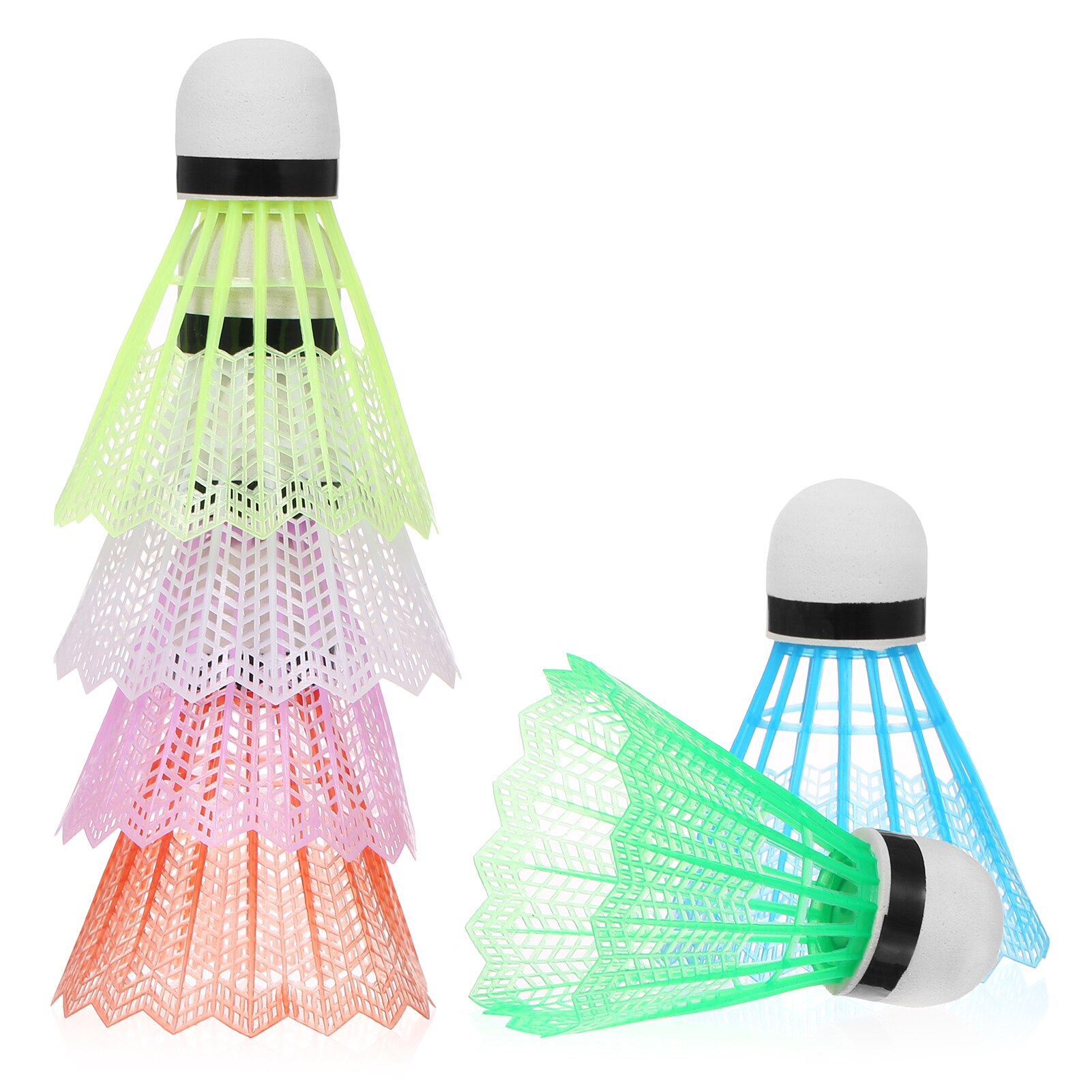 12 stücke Nylon Federbälle dauerhaft Kunststoff Badminton Federbälle drinnen draussen Sport Badminton Bälle Winddicht Federball