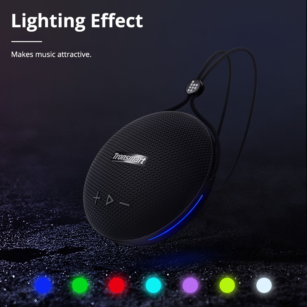 Tronsmart Splash 1 Bluetooth 15W LED al aire libre altavoz portátil con inalámbrica estéreo IPX7 impermeable 24H juego