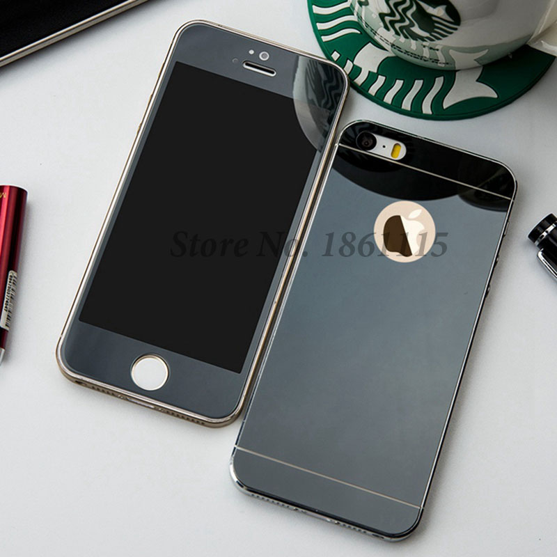 Front+Back Protective Plating Mirror Tempered Glass Film For Apple iPhone4 4S 5 5S SE 6 6S 7 8 Explosion-Proof Screen Protectors