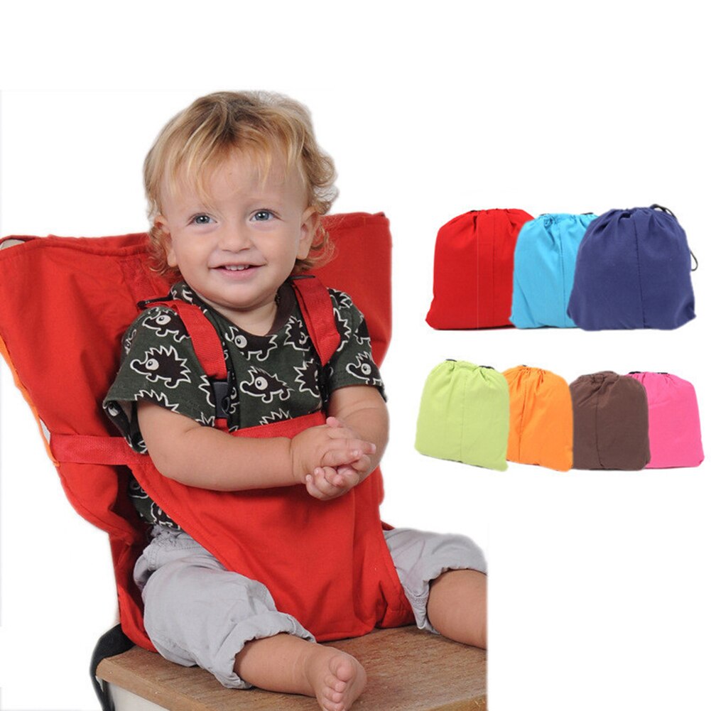 Baby bærbart sæde børn frokost stol sele baby booster sæde spisebetræk sæde sikkerhedssele stretch wrap fodring høj stol