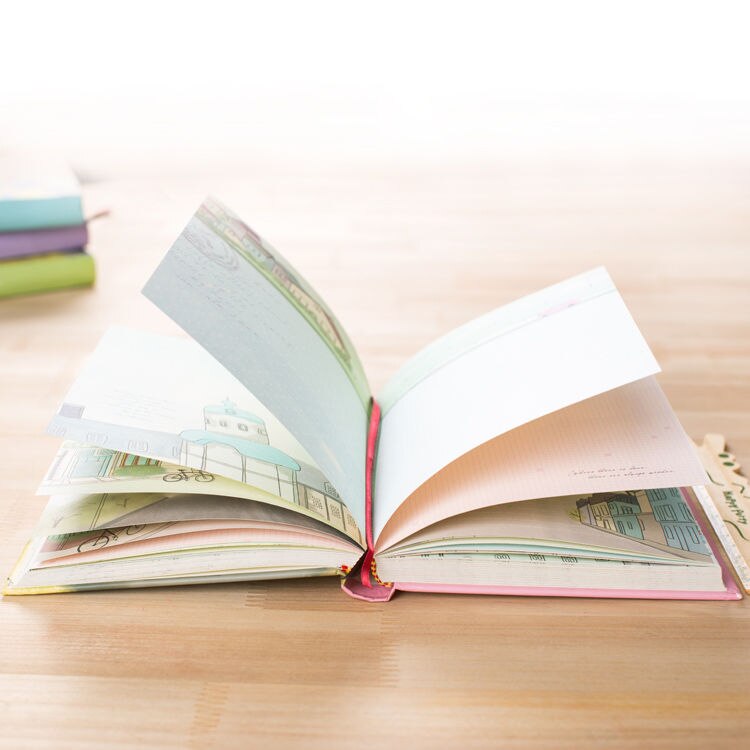 Love Spread Small Pure and Fresh Aesthetic Color Page Diary Book Illustration Notes Student Notepad Stationery Notebook