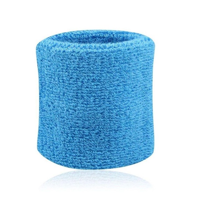 1PCS Unterstützung Klammer Wraps Wachen Gym Volleyball Basketball Baumwolle Armbänder Sport Schweißband Hand Band Schweiß Handgelenk: blue / 80X80MM