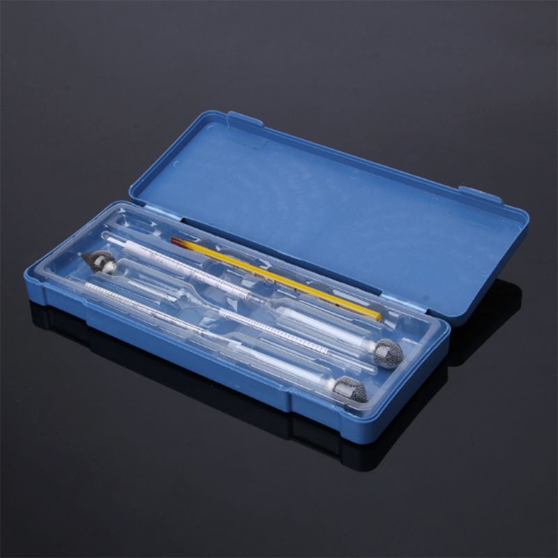 Hydrometer Measuring Bottle Plastic Box Alcoholmeter Alcohol Meter Wine Concentration Meter Thermometer Hydrometer Alcohol Tools
