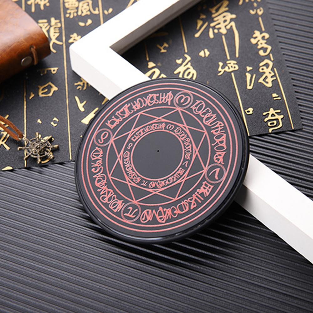 10W Qi Standard Glowing Magic Array Wireless Mobile Phone Charger Charging Pad Wireless Mobile Phone Charger: Red