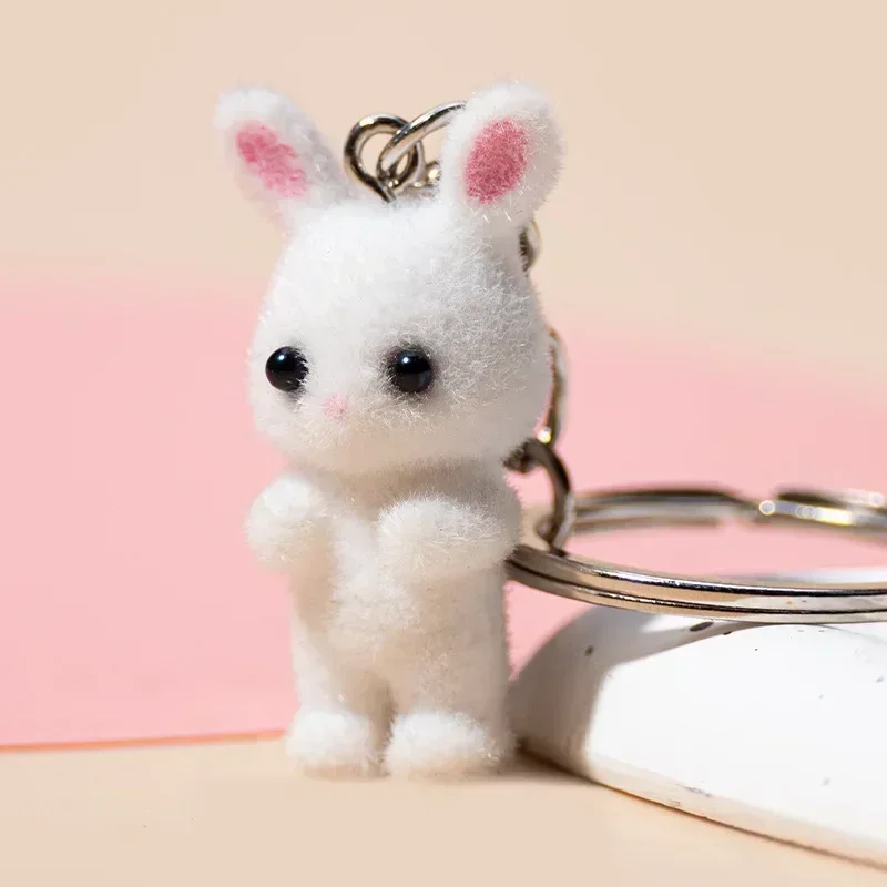 3d tegneserie-flokkende katte og mus-nøgleringe nøglering dyrenøgleringe til kvinder mænd bilnøgler gør-det-selv smykker kawaii kat: Lyseblå